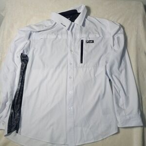 Pelagic Men's Eclipse Pro Series Guide Shirt Size 2XL White vented sleave button